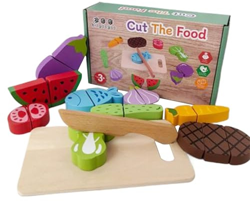 Jouet pour Couper Les Fruits | Jeu éducatif en Bois pour stimuler la créativité – Développement des compétences motrices et Jeu imaginatif pour de 3 Ans en