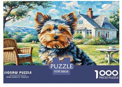 1000 Piece Yorkshire Terrier Jigsaw Puzzles for Adults Family Challenge Toys Jigsaw Puzzle Home Decoration for Men Women Elders Seniors 38x26cm/1000pcs