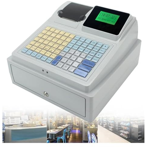 Elektronische Registrierkasse, Registrierkasse für kleine Unternehmen, POS-System, 81 Schlüssel, digitale LED-Registrierkasse, für Restaurant-Supermarkt-Einzelhändler