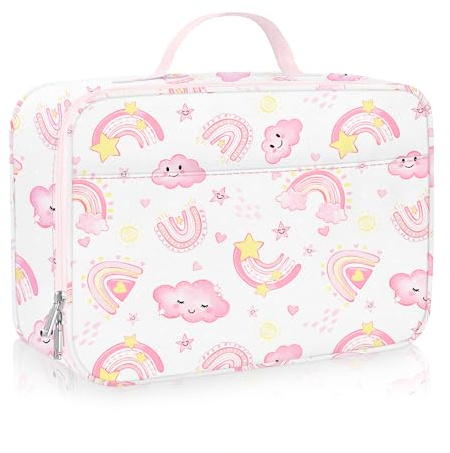 Clastyle Bolsa Termica Porta Alimentos Infantil Arcoíris Bolsa Comida | Bolsa Almuerzo Bebe Pequeña, Portátil Lancheira Termica Infantil Niños para Escolar Picnic, Ligero y Fácil de Limpiar