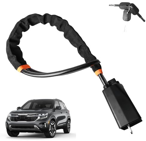 Antivol de volant pour voiture - Antivol de volant de voiture - Antivol de volant universel avec 3 clés d'immobilisation pour voitures, camionnettes, camping-cars (noir)