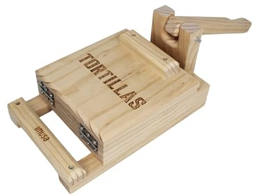 IMUSA 7.5” Pine Wood Tortilla Press – Authentic Mexican Tortilla Maker & Roti Maker for Homemade Tortillas, Quesadillas, Arepas & More