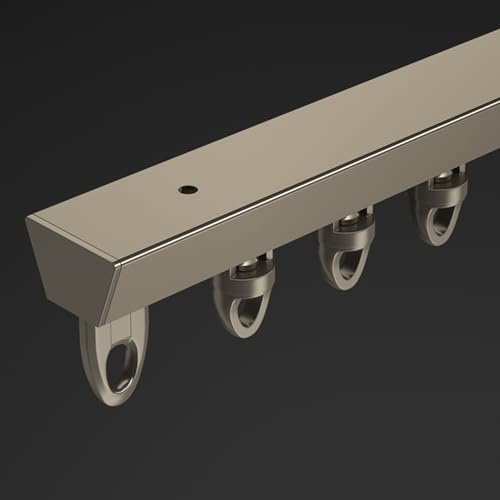 Binario per tenda resistente, montaggio a soffitto, elegante sistema di scorrimento per tende e doccia, 4,1 m, divisorio con finitura champagne