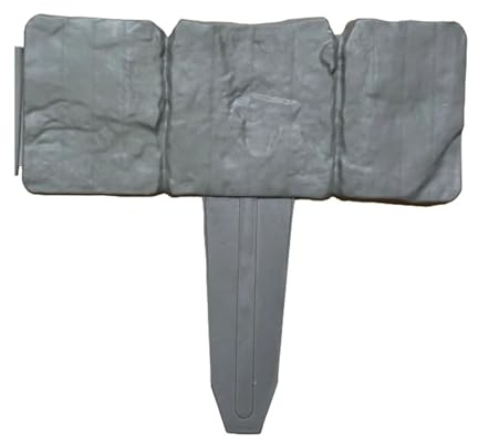 10 pezzi di bordure for giardini in plastica, imitazione pietra, mattoni, fai da te, leggere, for esterni, patio, balcone, cortile Per Aiuole(Grey)