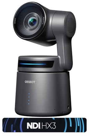 OBSBOT Tail Air NDI 4K Streaming Kamera, KI Tracking PTZ-Kamera with App | Gestensteuerung, HDMI/USB-C, Kabellose Webcam, Videokamera für Livestreaming, YouTube, Kirchen, Creator, Sport(NDI Aktiviert)