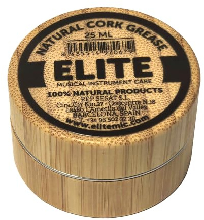 Elite Natural Cork Grease 25ml - Grasa/crema 100% natural para el cuidado del corcho de los instrumentos musicales | Saxo, clarinete, oboe, fagot, etc.
