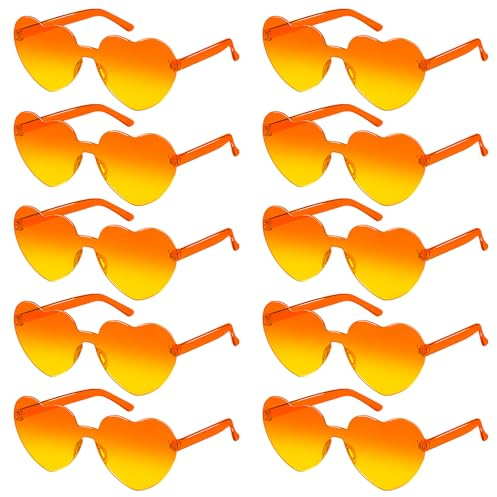 SelfTek Lunettes Cœur,Lunettes De Soleil Coeur, Lunette Soiree de Fête pour Anniversaire, Mariage, Carnaval, Halloween, Accessoires Photo pour Femmes, Hommes