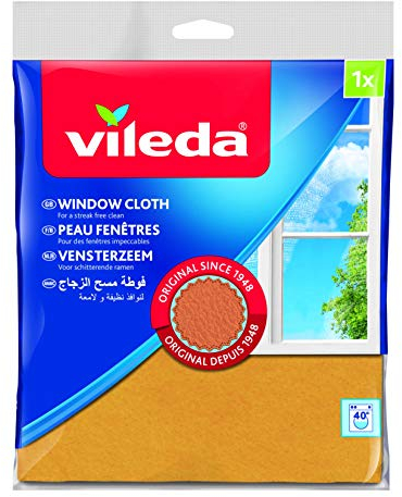 Vileda Window Cloth for Streak-Free Window Cleaning, Pack of 5