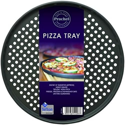 Prochef Professional, Premium Quality Non Stick Pizza Tray, Black