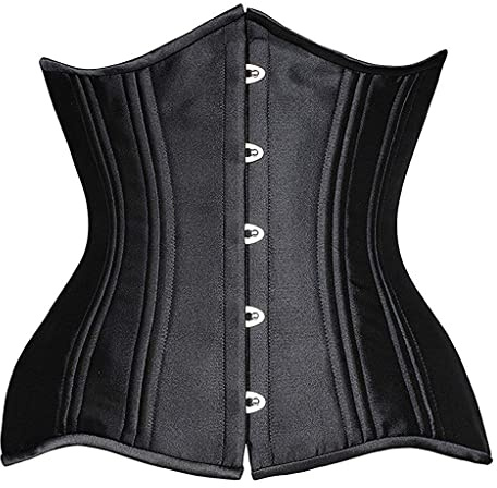 SHAPERX Women 24 Double Steel Boned Longline Heavy Duty Waist Training Corsets Body Shaper,SZ1971-Black-L