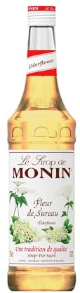 MONIN - Sirop de Fleur de Sureau pour Prosecco, Cocktail, Thé Glacé et Limonade - Arômes Naturels - 70cl