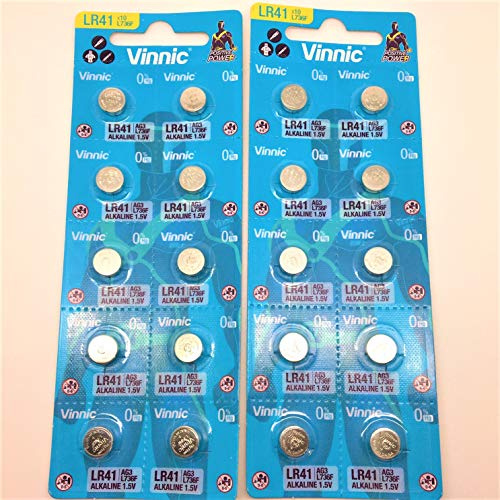 Vinnic Batterien, AG3 L736F Alkaline 1,5 V, 20 Stück