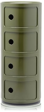 Kartell Componibili, 4 element, grön, rund bas