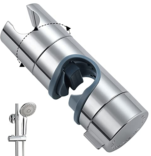 BBLIKE Shower Head Holder - 19-22mm ABS Adjustable Shower Holder Bracket, Universal Shower Head Holder Replacement for 18-25mm Slide Rod, Shower Head Accessories Parts, Chrome Plated