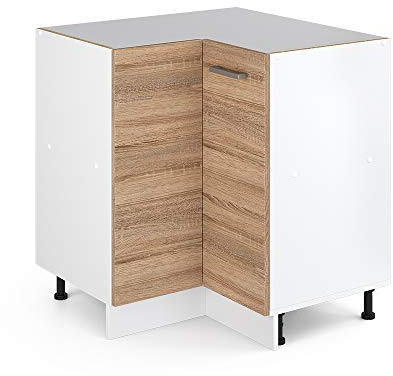 Vicco Mobile ad angolo cucina R-Line, Sonoma, 75.6 cm senza piano di lavoro, per la libera combinazione all'interno di sistemi cucina modulari