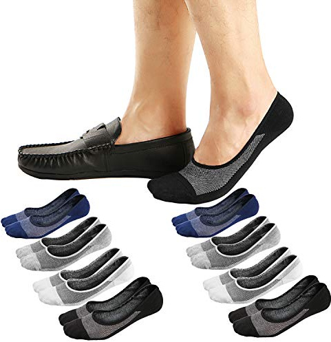 Ueither Calcetines Invisibles Cortos pare Hombres/Mujeres Respirable y Super Suaves Calcetines bajos de Algodón Antideslizantes (Color 2 (8 Pares), 38-43)