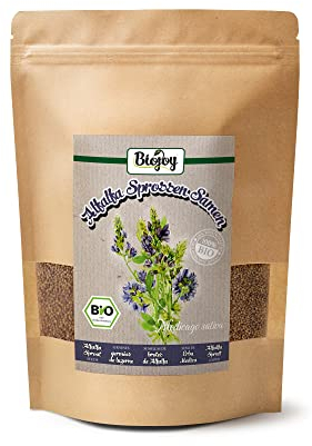 Biojoy Alfalfa graines BIO (1 kg), entières, graines à germer