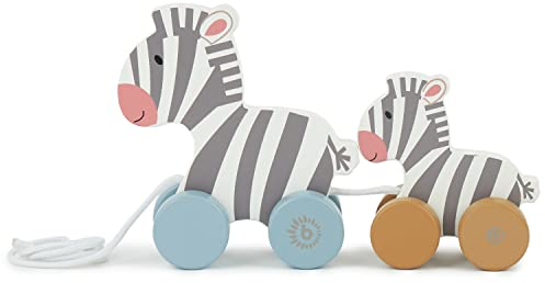 Bieco Holzspielzeug Baby Zebra - Hinterherzieh Tier zum Hinterherziehen - Holzspielzeug Baby ab 1 Jahr - Nachziehtier Holz Hinterherzieh Spielzeug ab 1 Jahr Spielzeug für 1 Jährige Nachzieh Spielzeug