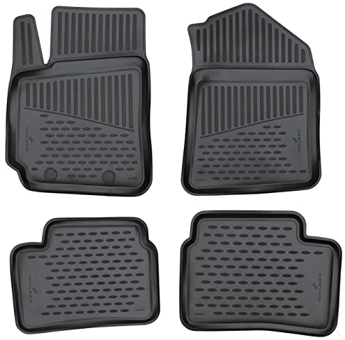 WALSER XTR Gummi Fussmatten Auto für Hyundai i10 (BA, IA) 08/2013-2021, 100% passgenaue Auto Fußmatten, robuste Universal Fußmatte Auto, Gummimatten Auto, Auto Fussmatten Gummi