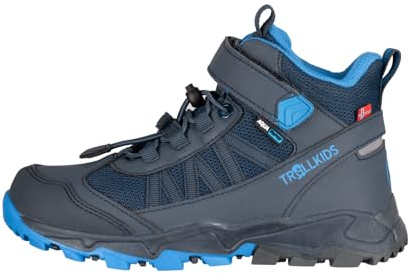 Trollkids Kids Tronfjell Hiker Mid | wasserdichter Outdoor-Schuh mit hohem Schaft, Schnellverschluss, Reflektor und verstärkter Zehenpartie.