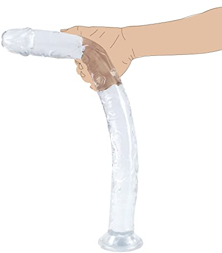 BDSMAGE 45cm Consolador realistas, suave y realista dildos clásicos, juguetes eróticos para pareja sexuales, Anal Dildo con fuerte ventosa, ideal para mujeres hombres y gays, Pene Realista Plug Anal
