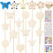 Pllieay Le kit de baguettes de fée de princesse comprend 18 pièces de 6 styles de baguette de princesse en bois brut et 4 autocollants en pierres précieuses pour spectacle magique de princesse pour