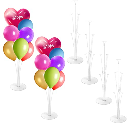 6 Pièces Supports pour Ballons, Accessoires de Support à Ballon, Kit de Support de Ballons, Supports de Ballon de Table Plastiques, pour Décoration de Fête, Décoration D'anniversaire de Mariage