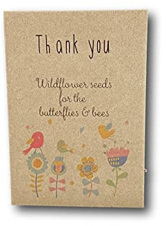 Thank You Wildflower Seed Packets (10 Pack) – Eco Friendly Gifts – UK Sourced Wildflower Mix for Weddings, Teachers, Friends & Corporate Events