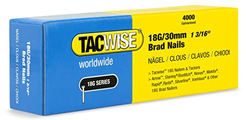 TACWISE 1711 Stauchkopfnägel Brad Typ 18G / 30 mm, verzinkt, Silberfarbig, 4000 Stück