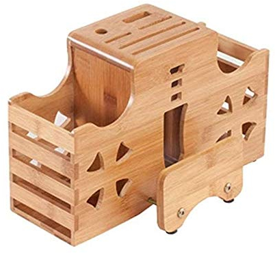Ceppo portacoltelli Universale in bambù Senza Coltello Portacoltelli da Cucina Antiscivolo Scaffale Portaoggetti Portacoltelli in bambù Taglio per Set di coltelli da Chef