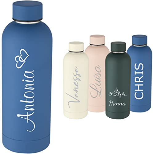 Schmalz Isolierflasche Spring 500ml mit Name oder Gravur – Kupfer-Vakuumisoliert, Edelstahl 18/8, BPA-frei, Hochwertige Lasergravur, Pulverbeschichtung, Geschenkbox, 500ml