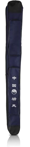 HERCHR 105cm/41.3in Single Layer Sword Bag, Thick Canvas Sword Carrying Bag with Strap Japanese Katana Bag Samurai Katana Holder Swords Shoulder Bag Chinese Kung Fu Sword Bag for Cosplay (Blue)
