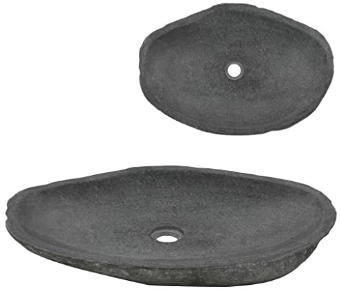 SONAXO Fregadero, Lavabo De Baño, Lavabo, Piedra De Río, Ovalado 60-70 Cm, Apto para Baños