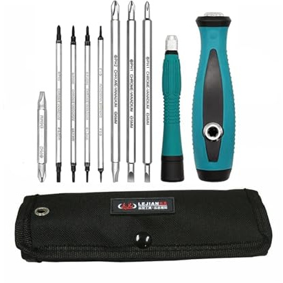 TOOLSAVING 10PCS Magnetic Screwdriver Set Phillips Slotted Star Bits Precision Repair Combination DIY Hand Tool Non-Slip Grip Kit