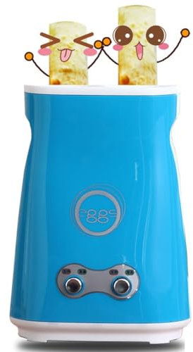 Electric double Egg Roll Maker, 280W Double Tube Automatic Rising Egg Roll Maker, Sausage Machine Dog Cooker Omelette Master Breakfast Cooking Tool, 7 minutes for Making Egg Sandwiches (Color : Blue