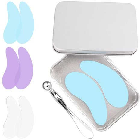 Hebterrka 3 paia di fasce oculari riutilizzabili con effetto lifting per ridurre rughe e linee sottili, applicatore in metallo