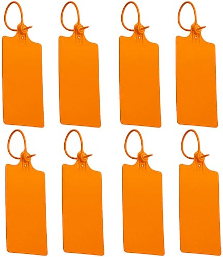 Plast vattentäta stämplar fraktsedlar 100 st orange säkerhets fraktsetiketter justeringsetiketter med tomma lås hängetiketter rosett etiketter för