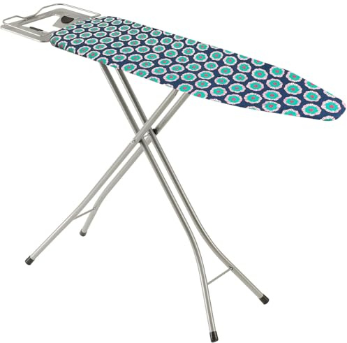 Paluplus Asse da Stiro Pieghevole, Misura 130x33x86 cm, Altezza Regolabile in 7 Posizioni, Tavola da Stiro Salvaspazio con Poggia Ferro da Stiro, Copriasse in Omaggio -1524