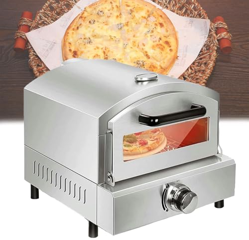 Kindevieft Four à Pizza à Gaz ExtéRieur, Four à Pizza à Gaz Portable avec Pierre à Pizza De 12 Pouces pour La Cuisine ExtéRieure, Machine à Pizza dans Le Jardin, pour Cuisine ExtéRieure Et FêTe