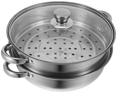 Amosfun Olla Vaporera Para Fideos Sopa Mariscos Olla De Acero Inoxidable Vaporera De Cocina
