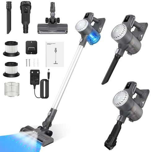 Aspiradora inalámbrica, succión de 16 kPa, motor de 180 W, aspiradora de mano inalámbrica 4 en 1, aspiradora de mano liviana para el hogar, pelo de mascotas, alfombras, pisos duros, tiempo de funcio