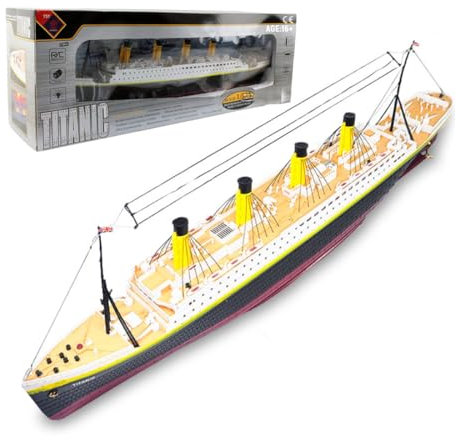 Mious 2,4 G RC elektrisk NQD Titanic Cruise Ship Model – 81 x 10 x 25 cm 3CH fjärrstyrd båt med LED-lampor, 3 kraftfulla motorer, utomhus RC leksaker, jul-/födelsedagspresent