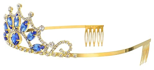 DEARMAMY Tiare Décorative Élégante pour Mariage Tiare de Mariée avec Strass Coiffe Décorative de Cérémonie