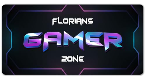 Herz & Heim® XXL Gaming Mousepad personalisiert – Gamer Zone Tischmatte mit Wunschname – Rutschfestes Mauspad für Gamer in Neon-Design