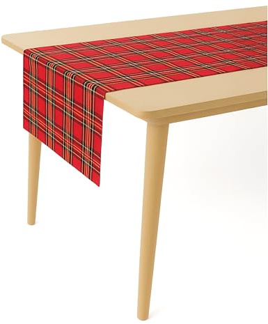 texpot Tischläufer 40 x 240 cm Schottenkaro rot Tartan kariert 100% Polyester Weihnachten
