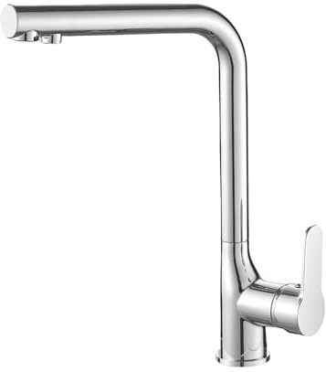 Grifo Cocina 3 Vias Osmosis Cromado Grifo de Cocina 3 Vias Giratorio de 360 ° Latón Manija Individual-Cromado