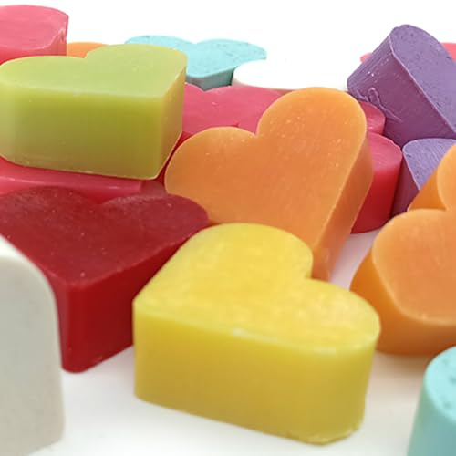 Jabones en forma de corazón - Pack de 25 - Aromas: Surtidos - Regalo original para invitados - Detalle para eventos: boda, comunión, bautizo, cumpleaños - Jabón aromático de glicerina