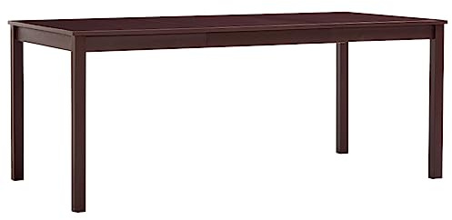 QUAHEAS Esstisch Dunkelbraun 180x90x73 cm, Massiv Kiefernholz, Stabil und Langlebig für Küche, Esszimmer, Modernes Design, Einfache Montage, Ideal für Familien