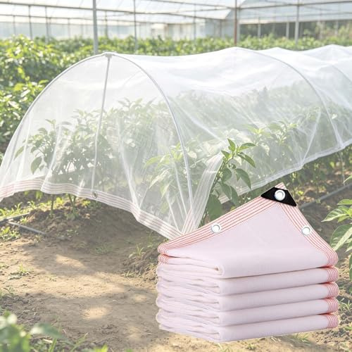 Bianca Tenda da Ombra 50% Rete Ombreggiante con Occhielli, Rete Protettiva UV Resistente al Vento Vela Parasole per Controllo del Calore Serre, Pergole, Giardini, Balconi ed Esterni(1.5 * 6m)