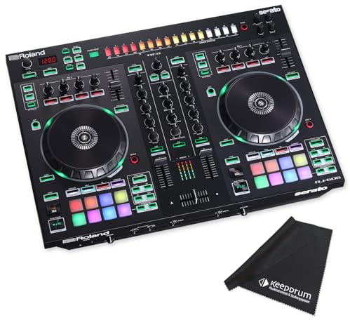 Roland DJ Controller DJ-505 2-Kanal 4-Deck DJ-Pult mit keepdrum Mikrofasertuch